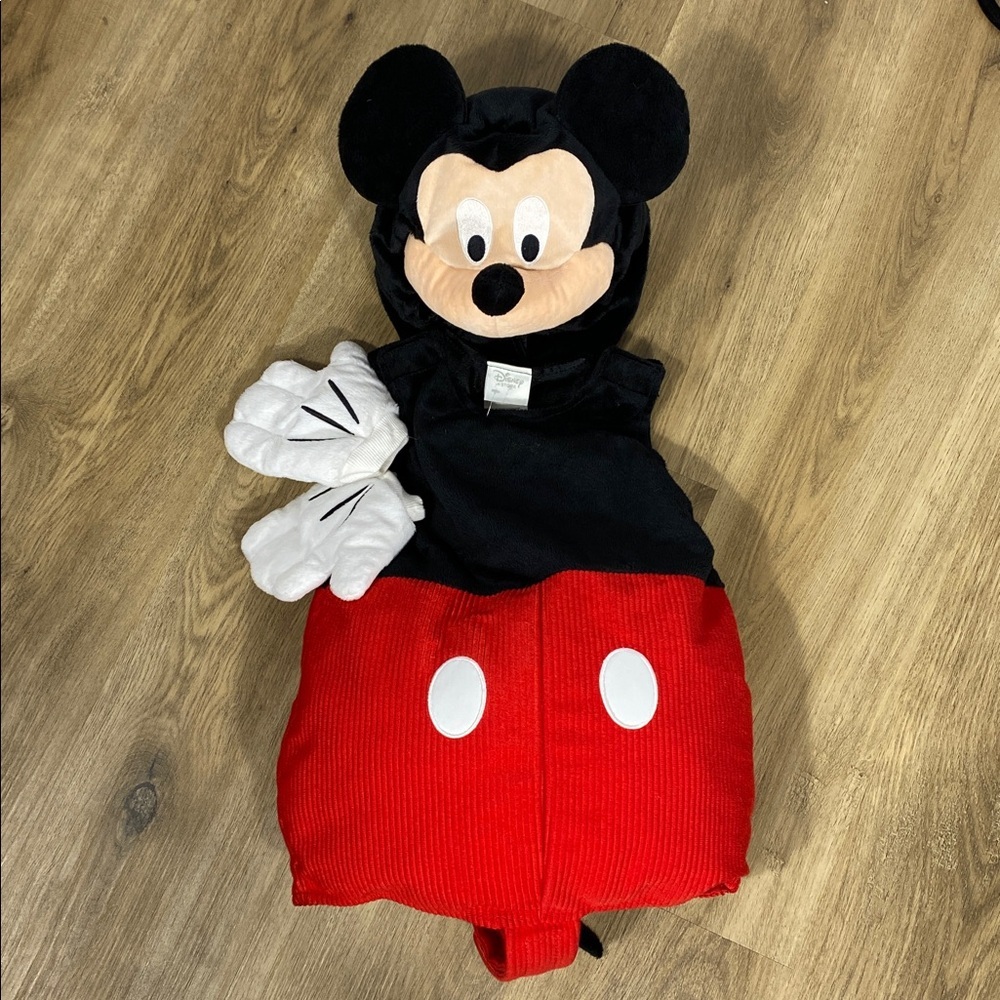 Disney Mickey Mouse Infant Costume Red and Black Velcro size 12-18 months